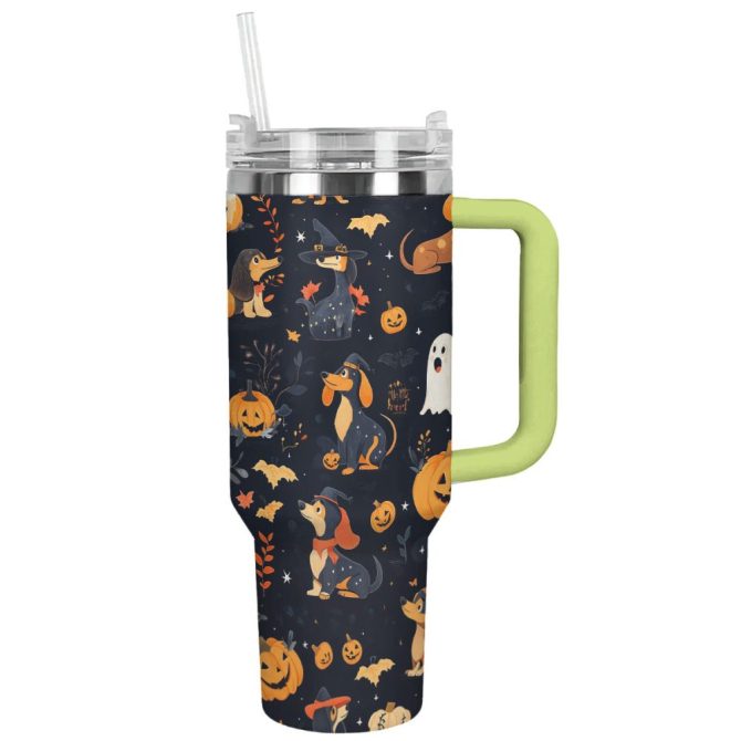 Halloween Spooky Sausage Custom Stanley Quencher 40Oz Stainless Steel Tumbler With Handle - Image 11