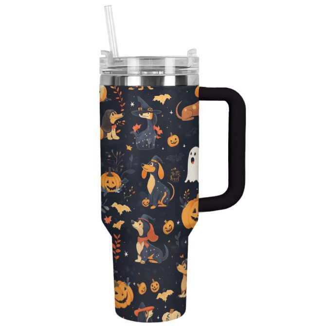Halloween Spooky Sausage Custom Stanley Quencher 40Oz Stainless Steel Tumbler With Handle - Image 13