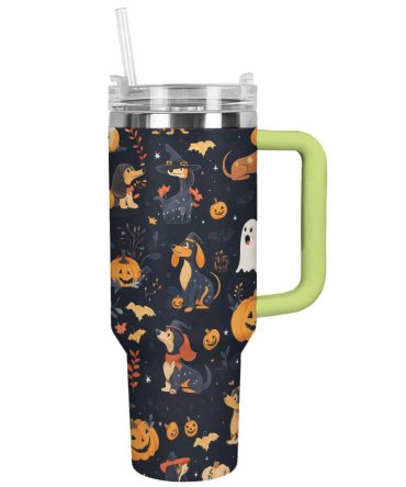 Halloween Spooky Sausage Custom Stanley Quencher 40Oz Stainless Steel Tumbler With Handle