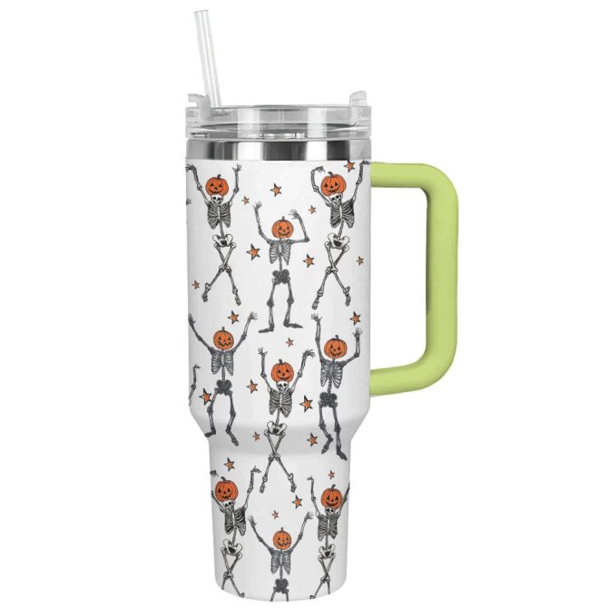 Halloween Spooky Sipper Custom Stanley Quencher 40Oz Stainless Steel Tumbler With Handle - Image 12