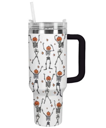 Halloween Spooky Sipper Custom Stanley Quencher 40Oz Stainless Steel Tumbler With Handle