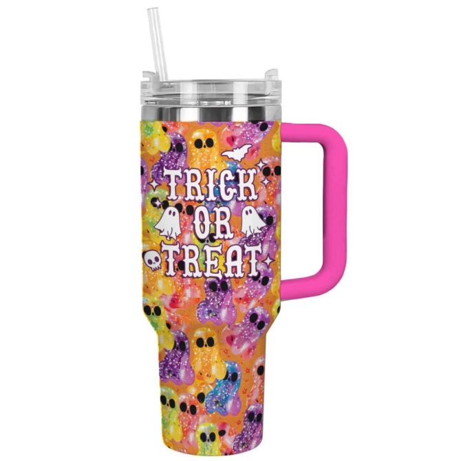 Halloween Spooky Sips Custom Stanley Quencher 40Oz Stainless Steel Tumbler With Handle - Image 13