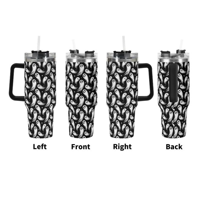 Halloween Spooky Spirits Custom Stanley Quencher 40Oz Stainless Steel Tumbler With Handle - Image 2