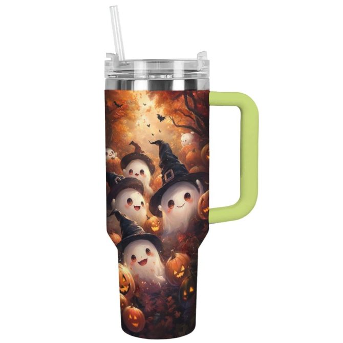 Halloween Spooky Spirits Custom Stanley Quencher 40Oz Stainless Steel Tumbler With Handle - Image 14