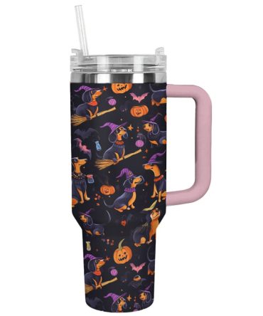 Halloween Spooky Wiener Sip Custom Stanley Quencher 40Oz Stainless Steel Tumbler With Handle