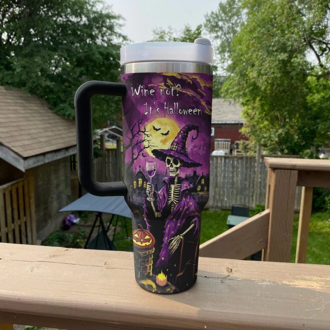 Halloween Spooky Wine Sipscustom Stanley Quencher 40Oz Stainless Steel Tumbler With Handle - Image 2