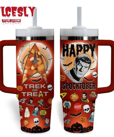 Halloween Star Trek Movies Custom Stanley Quencher 40Oz Stainless Steel Tumbler With Handle