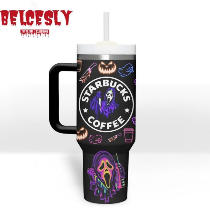 Halloween Starbucks Coffee Custom Stanley Quencher 40Oz Stainless Steel Tumbler With Handle - Image 3