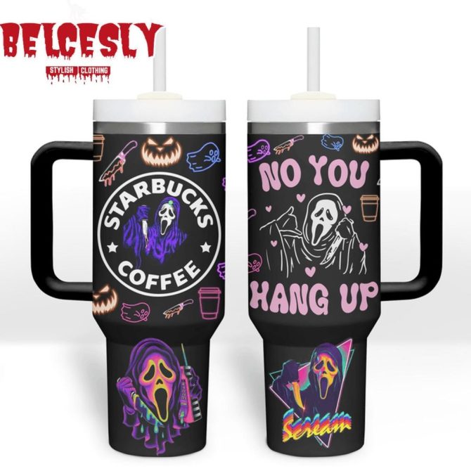 Halloween Starbucks Coffee Custom Stanley Quencher 40Oz Stainless Steel Tumbler With Handle - Image 2