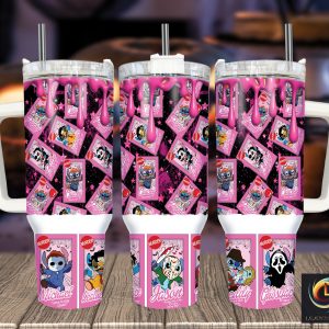 Halloween Stitch Disney Cartoon Custom Stanley Quencher 40Oz Stainless Steel Tumbler With Handle