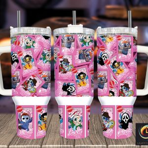 Halloween Stitch Disney Cartoon Custom Stanley Quencher 40Oz Stainless Steel Tumbler With Handle