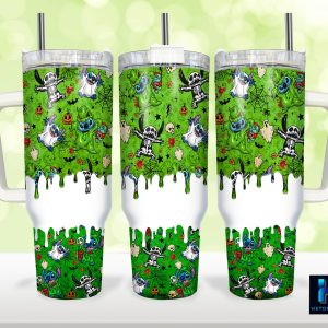 Halloween Stitch Disney Cartoon Custom Stanley Quencher 40Oz Stainless Steel Tumbler With Handle
