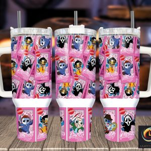 Halloween Stitch Disney Cartoon Custom Stanley Quencher 40Oz Stainless Steel Tumbler With Handle