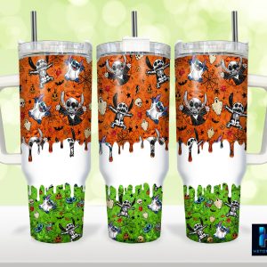 Halloween Stitch Disney Cartoon Custom Stanley Quencher 40Oz Stainless Steel Tumbler With Handle