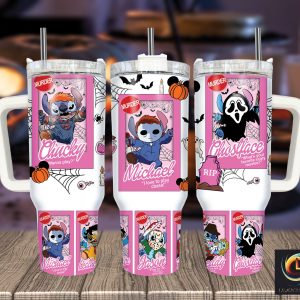 Halloween Stitch Disney Cartoon Custom Stanley Quencher 40Oz Stainless Steel Tumbler With Handle