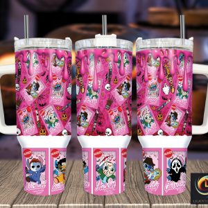 Halloween Stitch Disney Cartoon Custom Stanley Quencher 40Oz Stainless Steel Tumbler With Handle