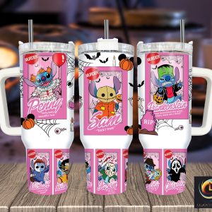 Halloween Stitch Disney Cartoon Custom Stanley Quencher 40Oz Stainless Steel Tumbler With Handle