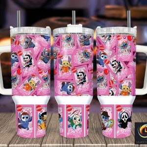 Halloween Stitch Disney Cartoon Custom Stanley Quencher 40Oz Stainless Steel Tumbler With Handle