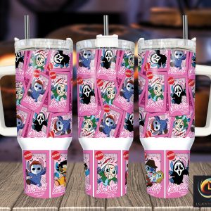 Halloween Stitch Disney Cartoon Custom Stanley Quencher 40Oz Stainless Steel Tumbler With Handle