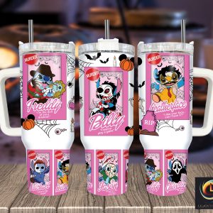 Halloween Stitch Disney Cartoon Custom Stanley Quencher 40Oz Stainless Steel Tumbler With Handle