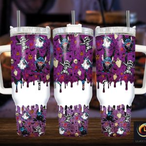 Halloween Stitch Disney Cartoon Custom Stanley Quencher 40Oz Stainless Steel Tumbler With Handle