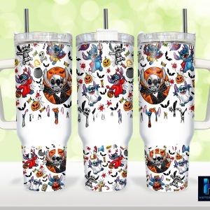 Halloween Stitch Disney Cartoon Custom Stanley Quencher 40Oz Stainless Steel Tumbler With Handle