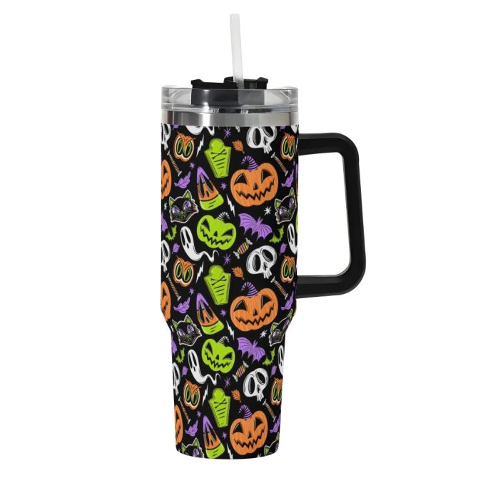 Halloween The Creeps Custom Stanley Quencher 40Oz Stainless Steel Tumbler With Handle - Image 2