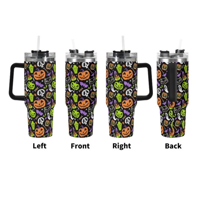 Halloween The Creeps Custom Stanley Quencher 40Oz Stainless Steel Tumbler With Handle - Image 3
