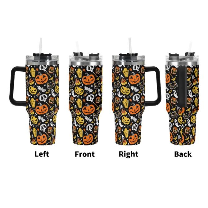 Halloween The Creeps Custom Stanley Quencher 40Oz Stainless Steel Tumbler With Handle - Image 3