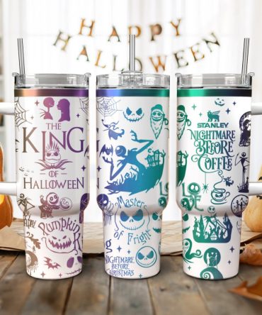Halloween The Nightmare Before Christmas Movies Custom Stanley Quencher 40Oz Stainless Steel Tumbler With Handle