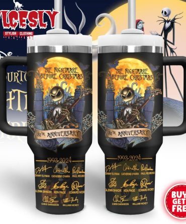 Halloween The Nightmare Before Christmas Movies Custom Stanley Quencher 40Oz Stainless Steel Tumbler With Handle