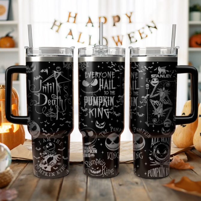 Halloween The Nightmare Before Christmas Movies Custom Stanley Quencher 40Oz Stainless Steel Tumbler With Handle