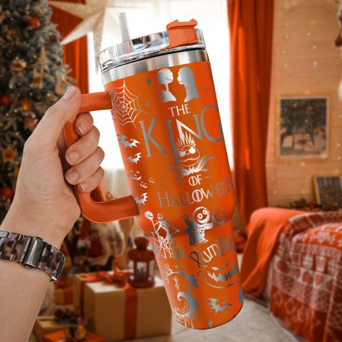 Halloween The Nightmare Before Christmas Movies Custom Stanley Quencher 40Oz Stainless Steel Tumbler With Handle