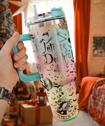 Halloween The Nightmare Before Christmas Movies Custom Stanley Quencher 40Oz Stainless Steel Tumbler With Handle