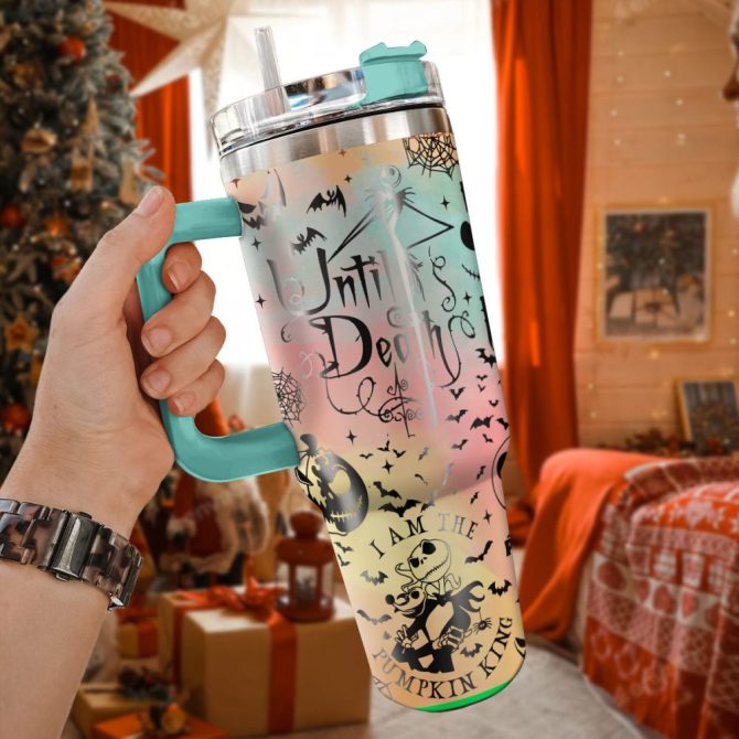 Halloween The Nightmare Before Christmas Movies Custom Stanley Quencher 40Oz Stainless Steel Tumbler With Handle
