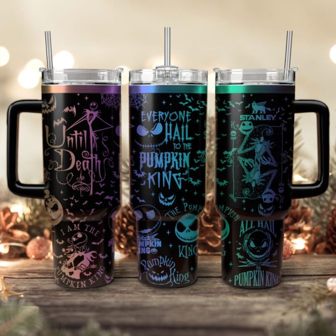Halloween The Nightmare Before Christmas Movies Custom Stanley Quencher 40Oz Stainless Steel Tumbler With Handle