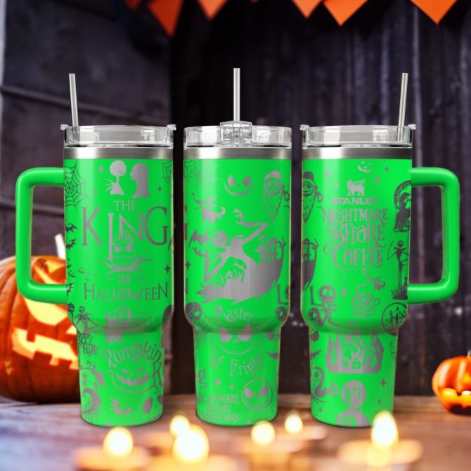 Halloween The Nightmare Before Christmas Movies Custom Stanley Quencher 40Oz Stainless Steel Tumbler With Handle