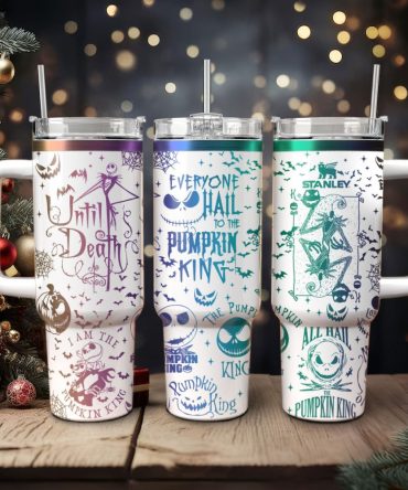 Halloween The Nightmare Before Christmas Movies Custom Stanley Quencher 40Oz Stainless Steel Tumbler With Handle