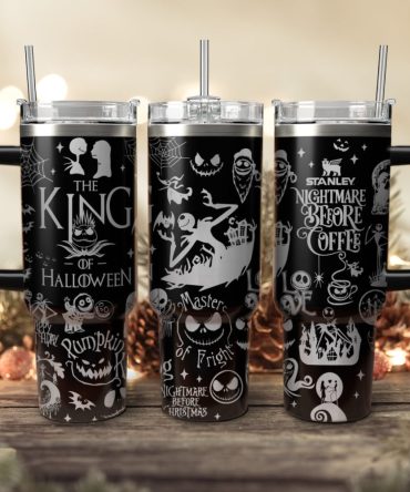 Halloween The Nightmare Before Christmas Movies Custom Stanley Quencher 40Oz Stainless Steel Tumbler With Handle
