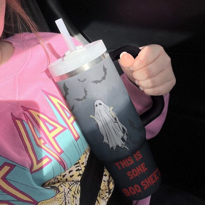Halloween This Is Some Boo Sheet Custom Stanley Quencher 40Oz Stainless Steel Tumbler With Handle - Image 2