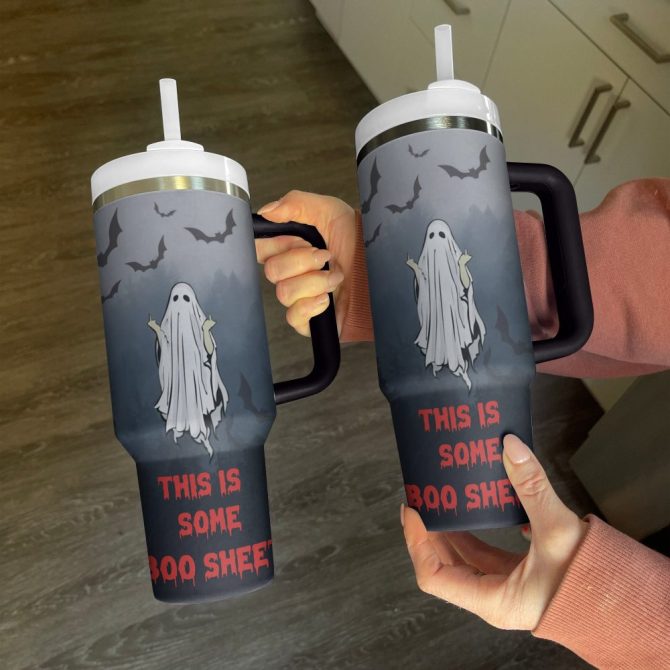 Halloween This Is Some Boo Sheet Custom Stanley Quencher 40Oz Stainless Steel Tumbler With Handle - Image 3
