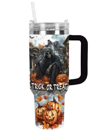 Halloween Trick Or Treat Custom Stanley Quencher 40Oz Stainless Steel Tumbler With Handle