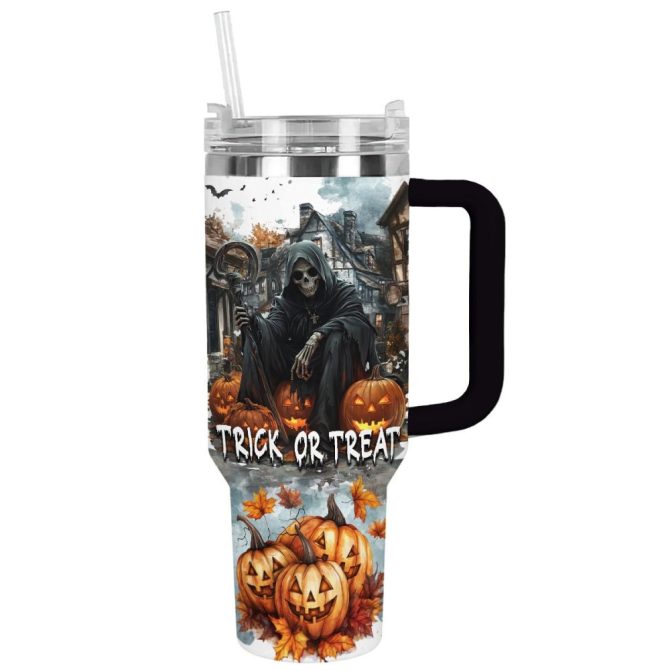 Halloween Trick Or Treat Custom Stanley Quencher 40Oz Stainless Steel Tumbler With Handle