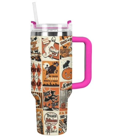 Halloween Trick Or Treat Custom Stanley Quencher 40Oz Stainless Steel Tumbler With Handle