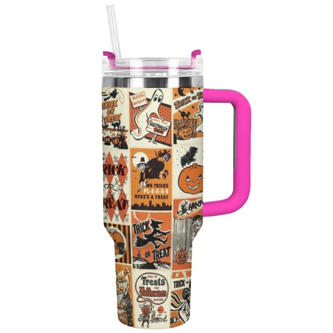 Halloween Trick Or Treat Custom Stanley Quencher 40Oz Stainless Steel Tumbler With Handle