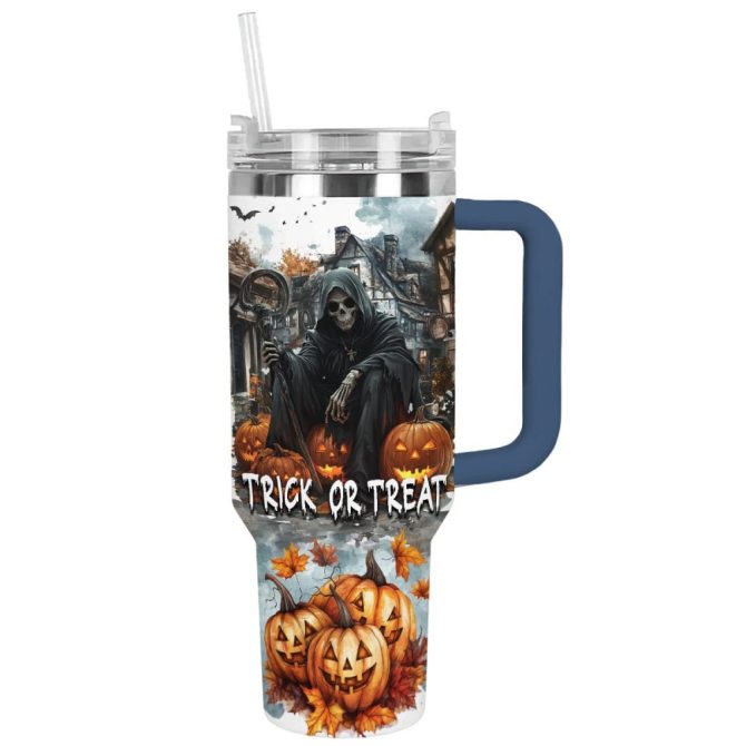 Halloween Trick Or Treat Custom Stanley Quencher 40Oz Stainless Steel Tumbler With Handle - Image 12