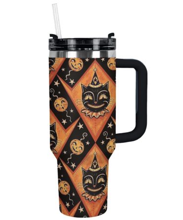 Halloween Whimsy Custom Stanley Quencher 40Oz Stainless Steel Tumbler With Handle