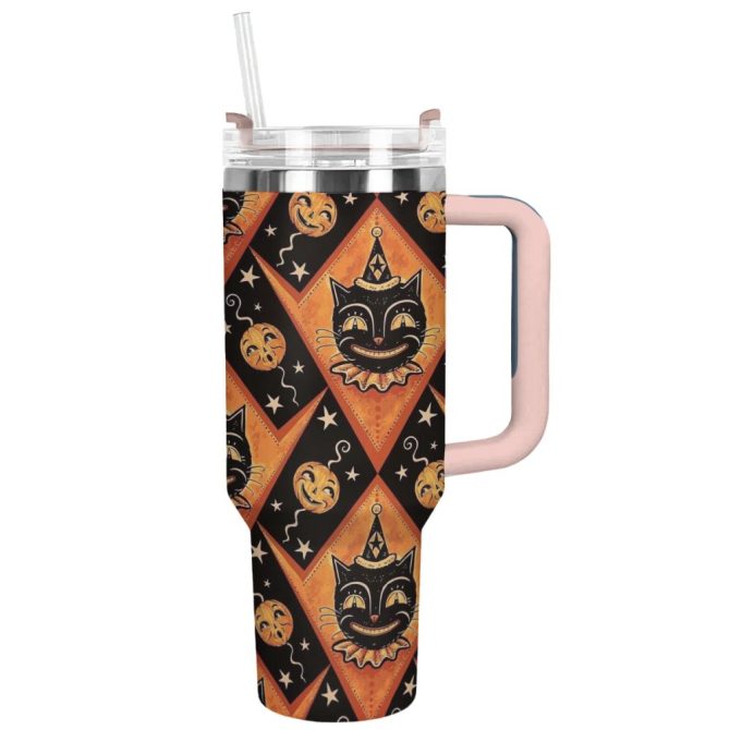 Halloween Whimsy Custom Stanley Quencher 40Oz Stainless Steel Tumbler With Handle - Image 9
