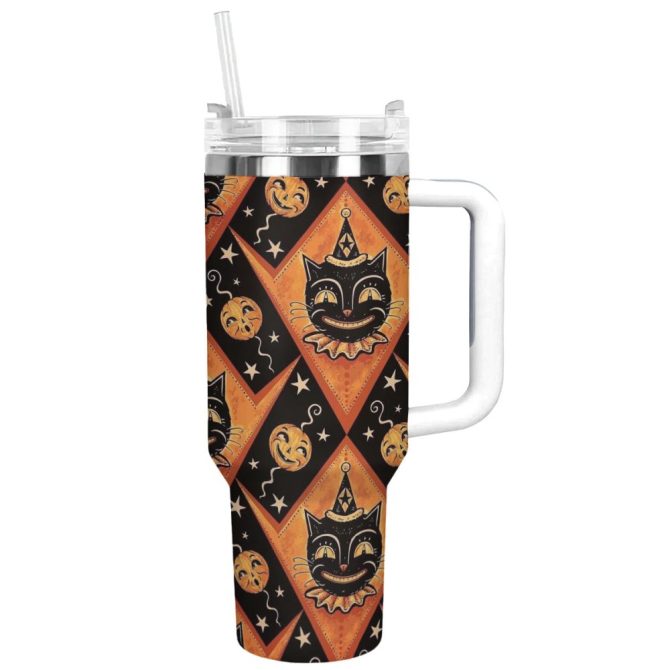 Halloween Whimsy Custom Stanley Quencher 40Oz Stainless Steel Tumbler With Handle - Image 7