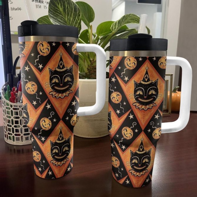 Halloween Whimsy Custom Stanley Quencher 40Oz Stainless Steel Tumbler With Handle - Image 3